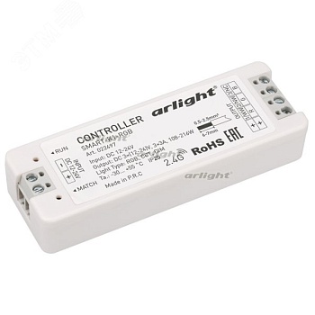 Контроллер SMART-K1-RGB (12-24V, 3x3A, 2.4G) (ARL, IP20 Пластик, 5 лет)