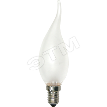 Лампа накаливания декоративная ДС 60вт INC12 E14 матовая (свеча на ветру) (INC12/С35Т)