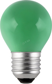 Лампа накаливания декоративная ДШ 10вт P45 230в E27 зеленая (DC 10 E27 GREEN)