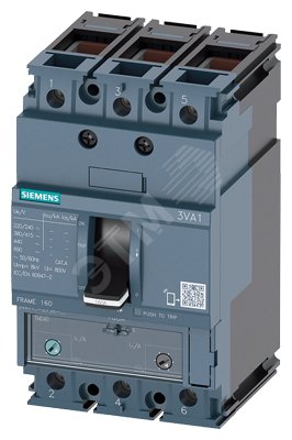 Выключатель в литом корпусе 3VA1 IEC типоразмер 160 класс отключающей способности N ICU=25кА 415В 3P TM240 ATAM IN=40A (3VA1140-3EF36-0HH0)