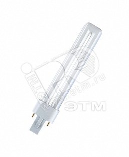 Лампа энергосберегающая КЛЛ 9Вт Dulux S 9/840 2p G23 Osram (580733)
