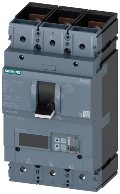 Выключатель в литом корпусе 3VA2 IEC типоразмер 630 класс отключающей способности H ICU=85кА 415В 3P ETU560 LSIG IN=630A