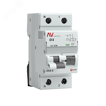 Автомат дифференциальный DVA-6 1P+N 13А (C) 300мА (AC) 6кА AVERES
