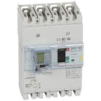 Выключатель автоматический дифференциального тока АВДТ DPX3 160 4п 80А 16кА