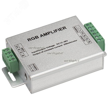 RGB-усилитель LN-350 (12-48V, 3x350mA, 50W) (ARL, IP20 Металл, 1 год)