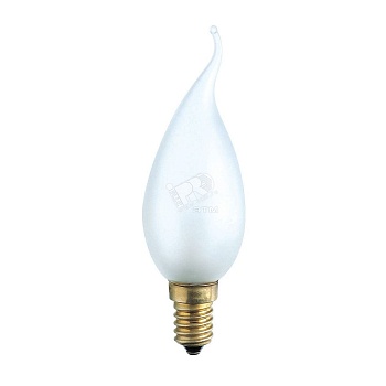 Лампа накаливания декоративная ДС 25вт BXS35 230в E14 матовая (свеча на ветру) (17534238)