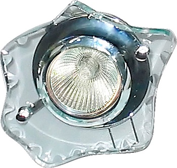 Светильник ИВО-50w 12в,G5.3,хром,с/с декор.прозр.Feron (DL4151)