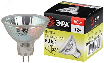 Лампа галогенная GU5.3-MR16-50W-12V-CL GU5.3 50 Вт софит нейтральный белый свет