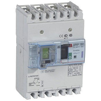 Выключатель автоматический дифференциального тока АВДТ DPX3 160 4п 40А 50кА