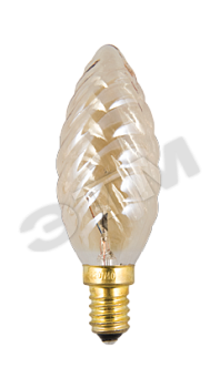 Лампа накаливания декоративная ДС 40вт GB E14 свеча золото витая (GB 40 E14 TWISTED)