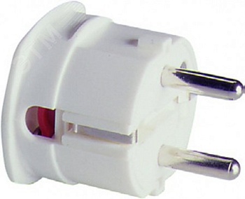 Вилка кабельная бытовая с боковым вводом,  термопласт 16A 2P+E 250V IP20, белый (1107110)