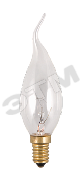 Лампа накаливания декоративная ДС 40вт GB E14 (свеча на ветру) (GB CL 40 E14 FLAME)