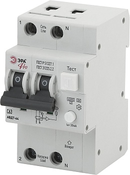Автоматический выключатель дифференциального тока Pro NO-902-02 АВДТ 64 (А) C63 30mA 6кА 1P+N ЭРА