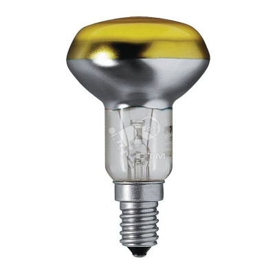 Лампа накаливания зеркальная ЗК цветная 40вт R50 E14 Y желтая (32800720)