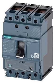 Выключатель в литом корпусе 3VA1 IEC типоразмер 160 класс отключающей способности N ICU=25кА 415В 3P TM240 ATAM IN=40A