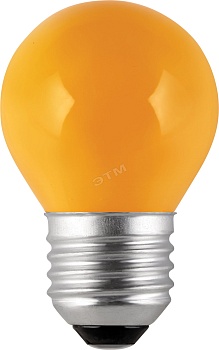 Лампа декоративная ДШ цветная 10вт P45 230в Е27 шар оранжевая (DC 10 E27 ORANGE)