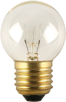 Лампа накаливания декоративная ДШ 10вт P45 230в E27 (DC 10 E27 CLEAR)