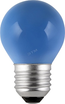 Лампа накаливания декоративная ДШ 10вт P45 230в E27 синяя (DC 10 E27 BLUE)
