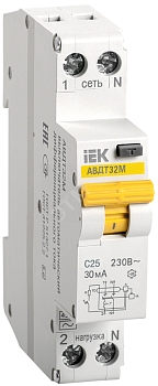Выключатель автоматический дифференциальный АВДТ-32М С25 30мА(Электронный)