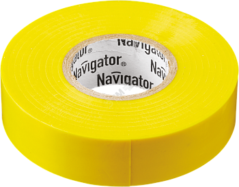 Изолента ПВХ желтая 19мм 20м Navigator NIT-A19-20/Y (71112)