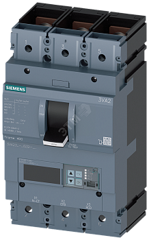 CIRCUIT BREAKER 3VA2 IEC FRAME 400 BREAKING CAPACITY CLASS M ICU=55KA @ 415 V 3-POLE, LINE PROTECTION ETU560, LSIG, IN=400A OVERLOAD PROTECTION IR=160A ...400A SHORT CIRCUIT PROTECTION ISD=0,6..10X IN, II=1,5..10X IN NEUTRAL PROTECTION OPTIONAL