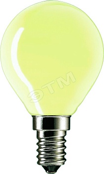 Лампа накаливания декоративная ДШ цветная 15вт P45 E14 Y желтая (33263950)