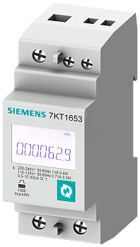 SENTRON, измерительный инструмент, 7KT PAC1600, LCD, L-N: 230 V, 63 A, DIN-рейка, 1-фаз., M-bus, прямая / активная / реактивная (7KT1653)
