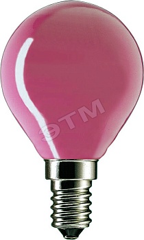 Лампа накаливания декоративная ДШ цветная 15вт P45 E14 R красная (33259250)