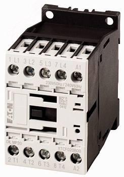 Контактор 20 А,  управляющее напряжение 24В (АС), 4 полюса, категория применения AC-3, AC-4,  DILMP20(24V50/60HZ)